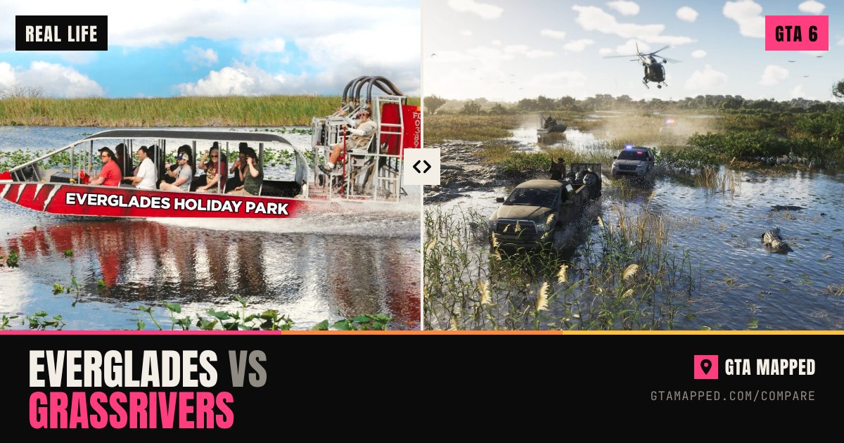 Everglades in South Florida next to Grassrivers in GTA 6