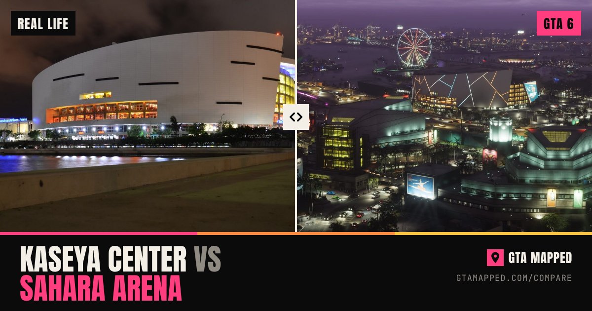 Kaseya Center in Downtown Miami next to Sahara Arena in GTA 6
