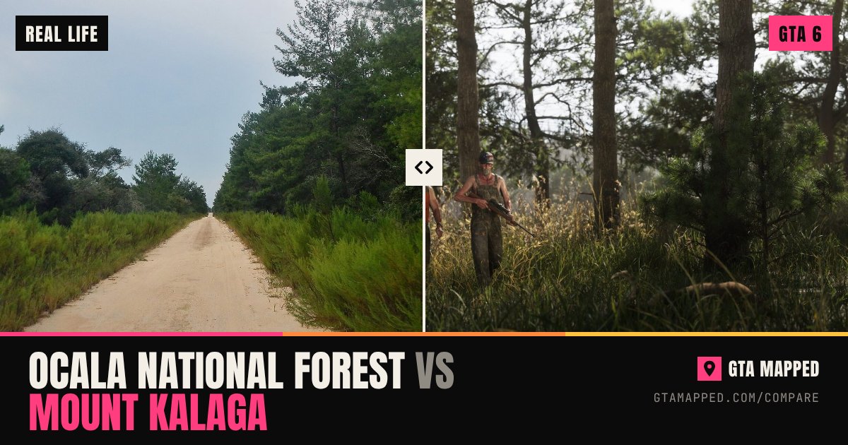 Ocala National Forest in North Central Florida next to Mount Kalaga in GTA 6